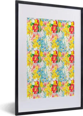 Produktbild von MuchoWow® MuchoWow® Gerahmtes Poster Blumen - Frühling - Collage 40x60 cm - Poster mit zchwarzem Bilderrahmen - Poster in Rahmen