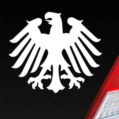 Produktbild von Auto Aufkleber Bundesadler Deutschland Heimat GER 11,5x10 cm Weiss Glanz Sticker Heckscheibenaufkleber