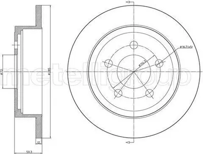 Produktbild von 2x METELLI Bremsscheibe 23-1017C für JEEP CHEROKEE (KJ) WRANGLER II (TJ) 59 3mm