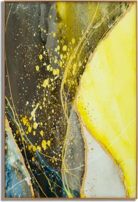 Produktbild von FURNLUX Wandkunst Sonnig Gelb 120cm / Hauptfarbe: Gelb / Abmessungen: 120 x 80 x 4 cm