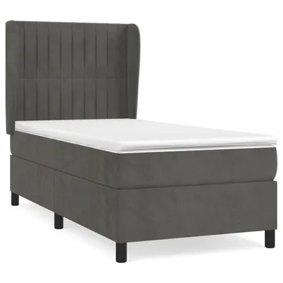 Immagine prodotto di vidaXL Letto a molle con materasso grigio scuro 100x200 cm in velluto