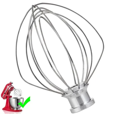 Produktbild von Drahtpeitschenaufsatz für KitchenAid K45WW Quart Bowl-Lift Stand Mixer Edelstahl Schneebesen spülmaschinenfest für Ei schwere Sahnebeat