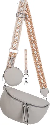 Produktbild von Bauchtasche (BBL-53096) Umhängetasche Crossbody-Bag Kunstleder Italy-Design L.GREY