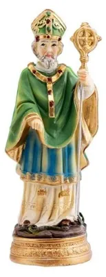 St. Patrick Figur, handbemalt, Hars, 12 cm