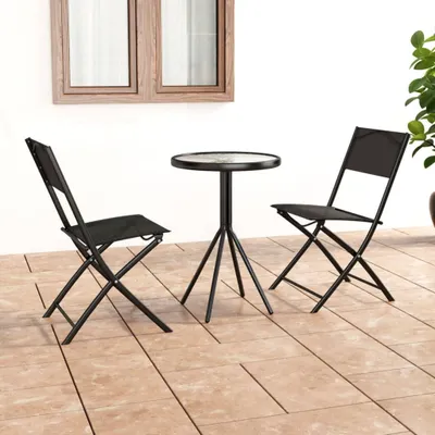 Produktbild von The Living Store 3-tlg. Bistro-Set Stahl Schwarz