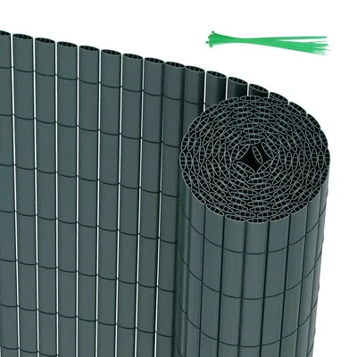 Produktbild von Yakimz PVC Sichtschutzmatte mit Kabelbindern Outdoor Balkonverkleidung Wetterfest UV-Schutz Sichtschutzzaun Balkon Terrasse Windschutz Sichtschutz für Balkon Garten Markise Zaun Terrasse Grün 80x900cm