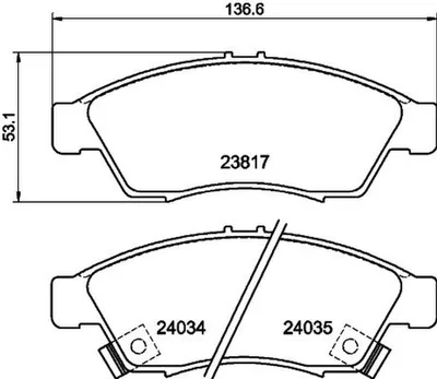 Produktbild von HELLA Bremsbeläge Satz Vorne Bremsklötze für SUZUKI LIANA Schrägheck 8DB 355 011-081