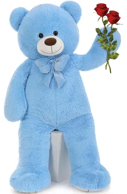 Riesen-Teddybär 120 cm, XXL-Kuscheltier, Plüschbär, blau