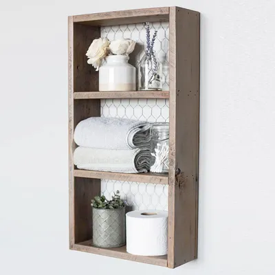 Produktbild von Torraca - Regal, 30x9x60h cm, Naturbraun, 2 Ablagen