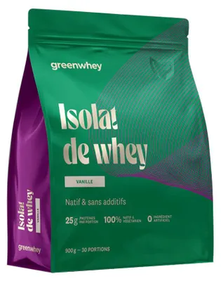 Image de Whey Isolate - Greenwhey - Isolat de whey (900g) - Saveur Vanille