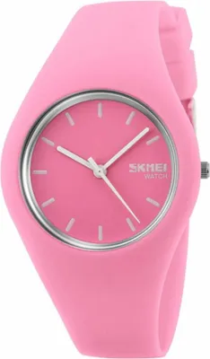 Produktbild von SKMEI Armbanduhr für Herren Damen Modell 1336 Weich Silikon Armband Uni Uhren Pink