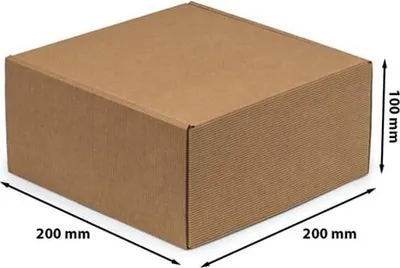 Produktbild von Wellpappkarton 200 x 200 x 100 mm (Außenmaße) Fefco 427