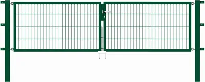 Produktbild von Alberts Doppeltor Flexo mit Zubehör, zum Einbetonieren, grün, Breite 300 cm, Höhe 80 cm