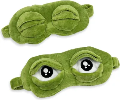 Produktbild von Jumada's - Schlafmaske - Frosch - Augen offen und geschlossen - 3D - Lustiges Design - Grün