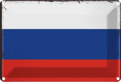 Produktbild von vianmo Blechschild 20x30 cm Russlands Russia Flagge Fahne Wappen
