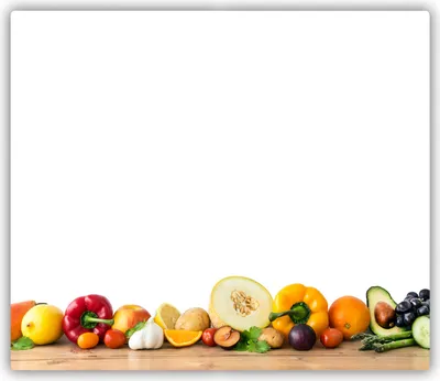 Produktbild von Tulup Glas Herdabdeckplatte Glaskeramikkochfeld-Abdeckung Spritzschutz Glasabdeckplatte Kochplattenabdeckung und Schneidebrett - Einteilig - 60x52 cm Obst und Gemüse