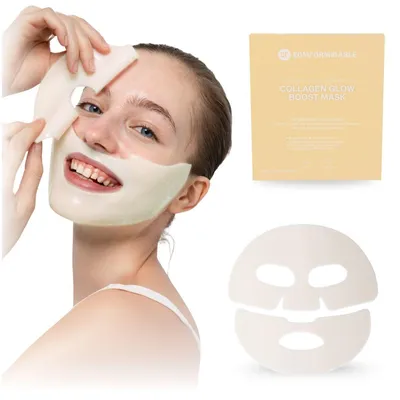 Immagine prodotto di Comformidable® Maschera Collagen Glow Boost – 4 pezzi - Maschera in tessuto schiarente per una pelle luminosa – Brightening & Radiance – 34 g