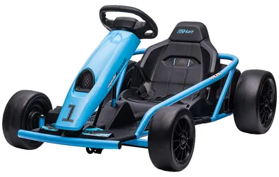 Produktbild von HOMCOM Kinder Elektro Gokart Drift Kart mit langsamem Start, Musik, Hupe, Blau