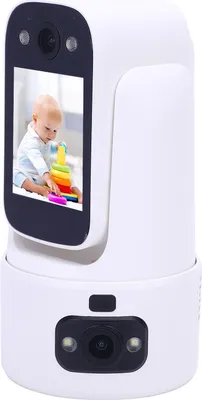Obrázek produktu pro Kamera pro videohovory s 2,8palcovou obrazovkou HD, 1080P, pro interiér, domácnost, duální objektiv, zabezpečení, 2,4G Wi-Fi, detekce pohybu