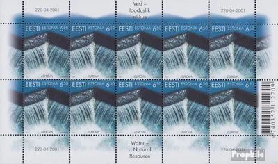 Produktbild von Briefmarken Estland 2001 Mi 399Klb Kleinbogen (kompl.Ausg.) postfrisch Wasser
