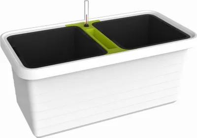 Obrázek produktu pro Květináč bílý samozavlažovací 78x39cm 2 x 18 L Truhlík na květiny BERBERIS
