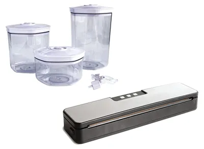 Vakuumiergerät Edelstahl, 9 l/min, 500 mbar, mit Behältern