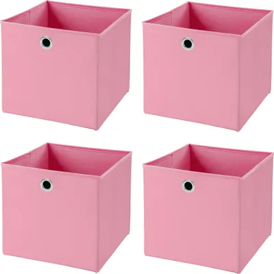 Produktbild von 4 Stück Rosa Faltbox 28 x 28 x 28 cm Aufbewahrungsbox faltbar