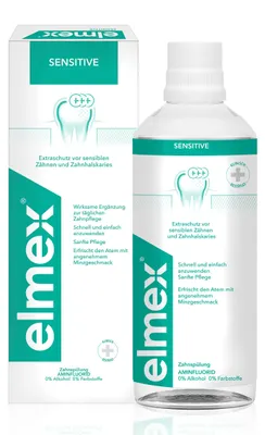 Zdjęcie produktu dla Elmex Sensitive, Płyn do płukania wrażliwych zębów, 400 ml (PRODUKT Z NIEMIEC)