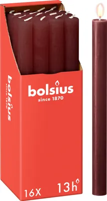 Produktbild von Bolsius 16er Set Stabkerzen rustik,  27cm, rot