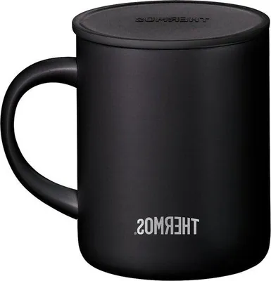 Produktbild von Edelstahlkaffeebecher 350ml schwarz für Büro oder Camping