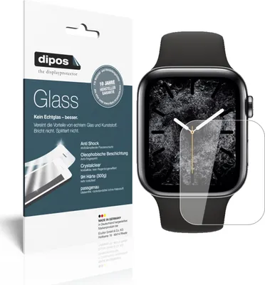 Produktbild von 2x Schutzfolie für Apple Watch Series 5 (44mm) - Anti-Shock 9H Folie dipos Glass Kunststoffglas