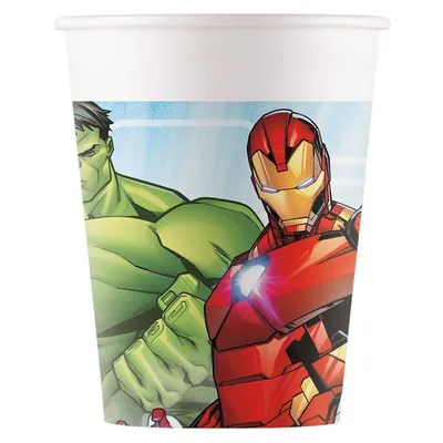 Produktbild von Pappbecher Mighty Avengers 200ml/8Stk.NEU