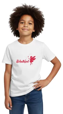 Produktbild von Spreadshirt Einschulung Schulkind Fee Sternenstaub Mädchen Kinder T-Shirt, 110/116 (5-6 Jahre), Weiß