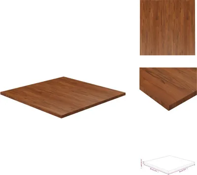 Zdjęcie produktu dla vidaXL Blat Kwadratowy Ciemnobrązowy 90x90x2,5cm Obrobiony Dębem - Blaty Stołów