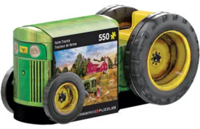 Image de Puzzle Vintage Tractor 550 pièces boîte métal