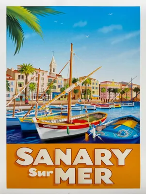 Image de Sanary sur Mer - Port - 30x40cm Affiche Poster