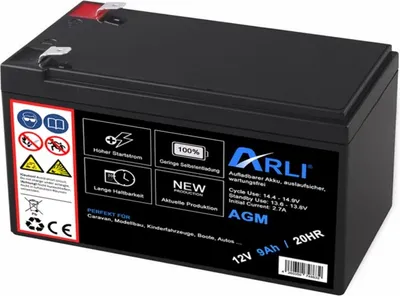 Produktbild von ARLI AGM Blei Akku 12V 9Ah 20HR Batterie 9000 mAh