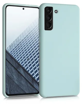 Produktbild von kwmobile Handyhülle für Samsung Galaxy S21 Plus Hülle - Case Silikon - Kabelloses Laden - Schutzhülle Cover in Cool Mint