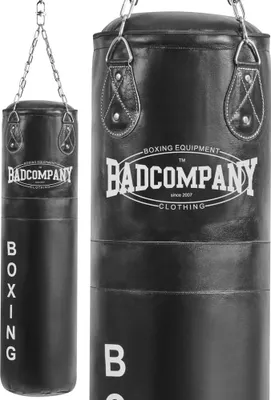 Produktbild von Boxsack 80 x 35 cm ungefüllt aus Leder mit Stahlkette