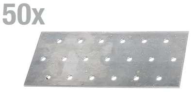 Immagine prodotto di Alberts 820350 Piastra forata, zincata sendzimir, 140 x 60 x 2 mm, set da 50