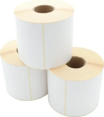 Image de Rouleau d'étiquettes - transfert thermique, 101.6 x 76.2mm, D125mm, mandrin 40, 960 étiquettes/rouleau, permanent **perforé**