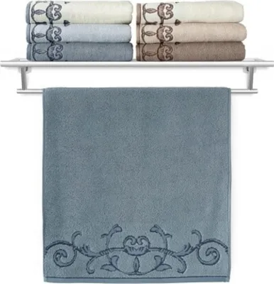 Zdjęcie produktu dla Ręcznik Terry Barocco II. szaro-niebieski 50x100 cm