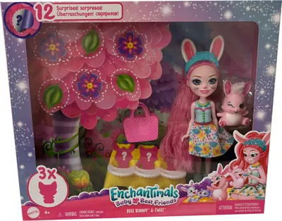 Obrázek produktu pro Mattel HLK83 Enchantimals Baby Best Friends Bree Bunny & Twist 1 panenka 1 zvířecí doplněk hrací sada