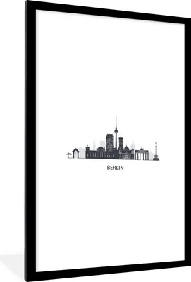 Produktbild von MuchoWow® MuchoWow® Gerahmtes Poster Berlin - Europa - Skyline 60x90 cm - Poster mit zchwarzem Bilderrahmen - Dekoration - Wandposter Wohnzimmer - Hochwertig