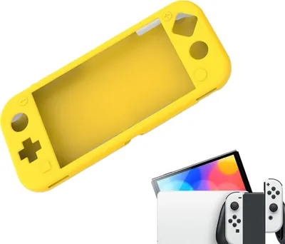 Image de Housse de protection pour console Nintendo Switch LITE - Housse de rangement rigide - Housse de performance pour jeux - Accessoires pour consoles - Jaune