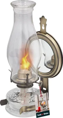 Obrázok produktu pre KOTARBAU® Petrolejová lampa Sklenená olejová lampa so zrkadlom Stará Mesing Maxi kempingová lampa Petrolejová lampa Petrolejová lampa Lucerna Ročník olejová lampa Kempinkové svetlo Balkónové príslušenstvo Petrolejová lampa pre interiéry