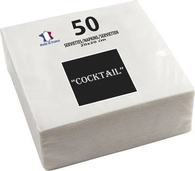 Produktbild von PROnappe Cocktail-Servietten 200 x 200 mm weiß 50 Stück