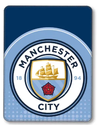 Produktbild von Manchester City Fleecedecke, Weich, Offizielles Vereinsdesign, Blau-Weiß