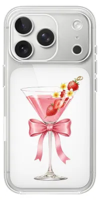 Produktbild von Flexible Hülle für das iPhone 17 Pro, Kameraschutz, TPU Silikon transparent, Erdbeercocktail