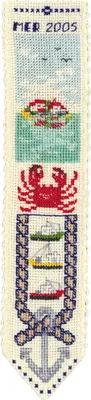 Immagine prodotto di Il segnalibro Le Bonheur des Dames da ricamare a punto croce "Mare", schema di conteggio, 5x20cm